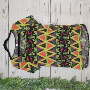 LuLaRoe Classic T Disney Kermit the Frog Aztec High‎ Low Women's Size Medium